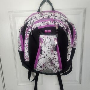 Eastsport Unisex Purple And White Backpack With Multiple Pockets